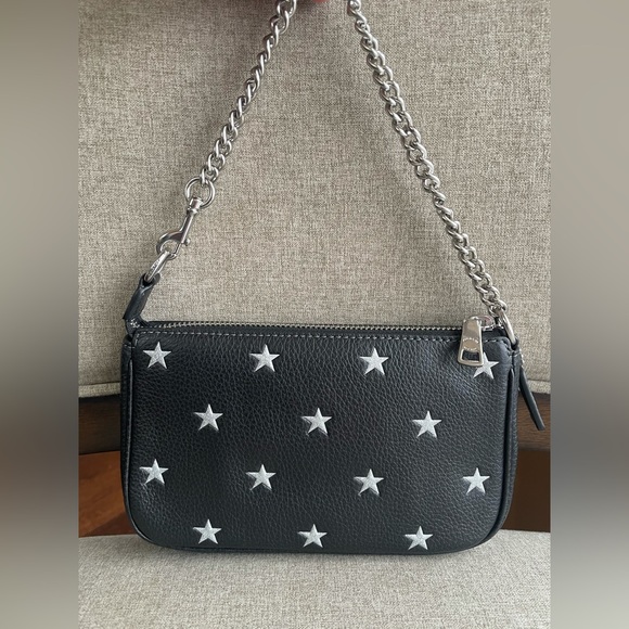NWT！COACH Nolita 19 With Star Print（CW409）Silver/Black-Multi+ two extend chains - Picture 7 of 16